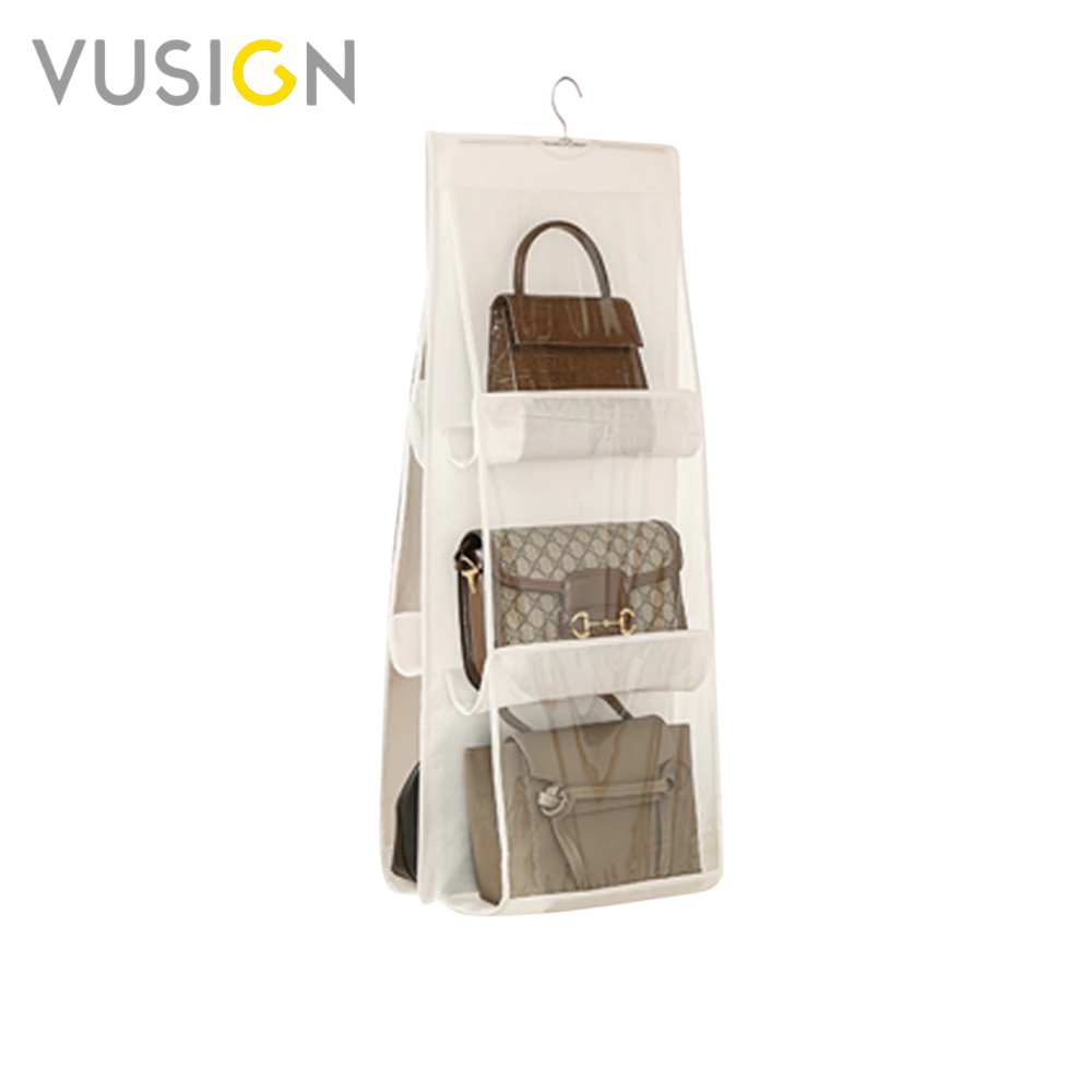 Vusign ที่เก็บกระเป๋าแบบแขวน ที่จัดเก็บกระเป๋า แบบโปร่งใส จัดระเบียบตู้เสื้อผ้า Storage Hangin