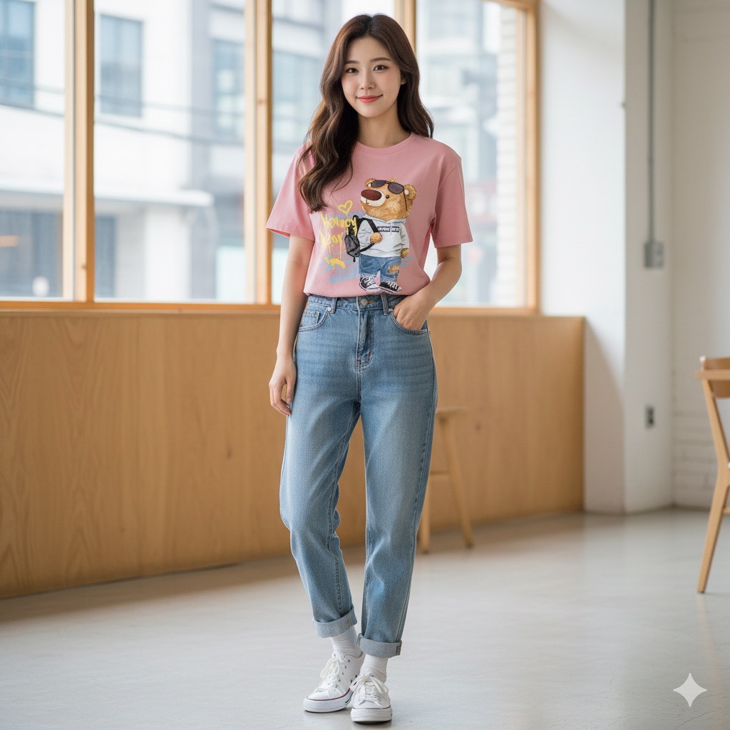 Henney bear- เสื้อยืด Henney Bear ลาย หมีเสื้อขาว ผ้า Cotton 100% เนื้อผ้าดี ใส่นุ่มสบาย