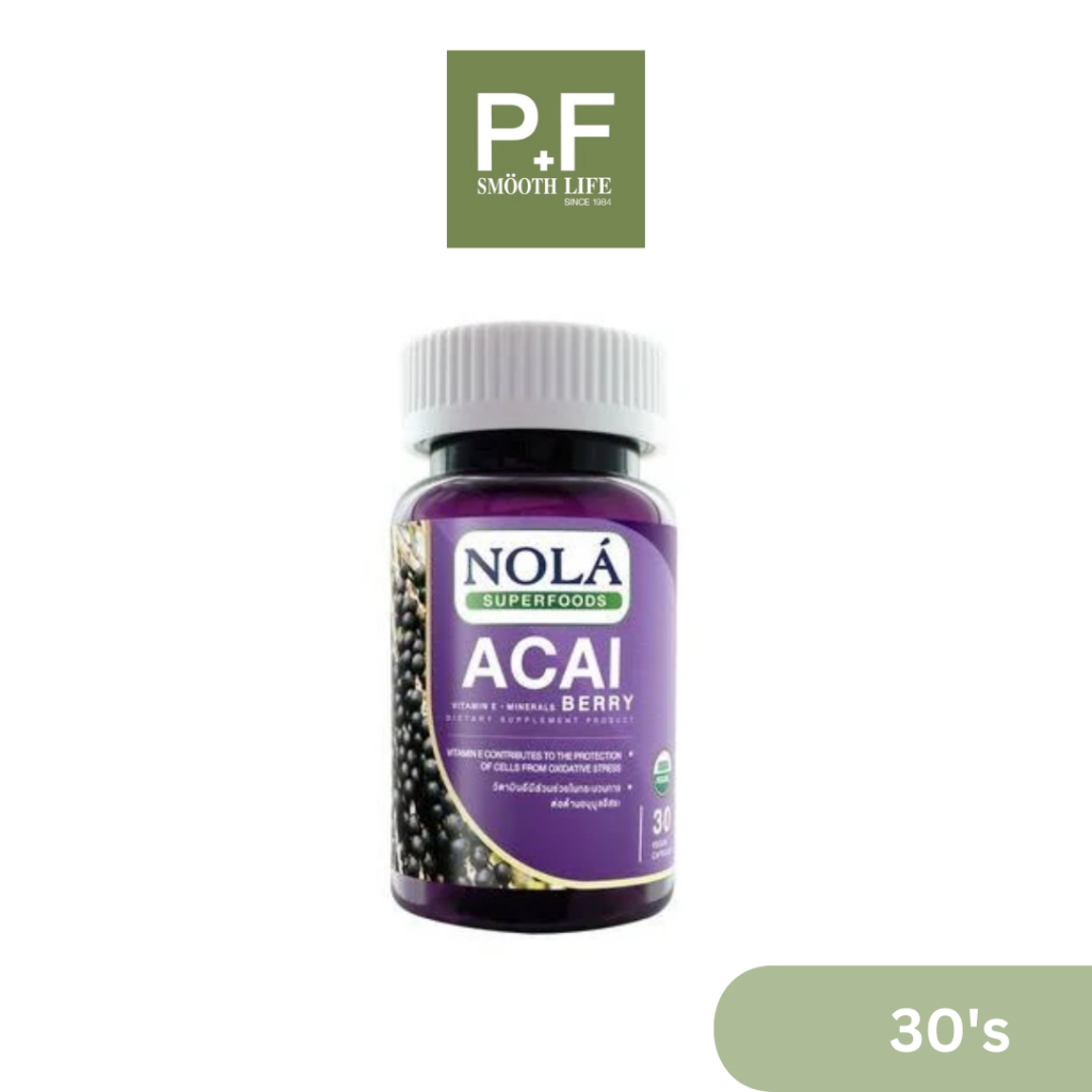 NOLA อาซาอิเบอร์รี่ 30 แคปซูล (โนล่า) วีแกนแคปซูล Acai Berry Superfoods