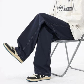 B&R กางเกงลำลอง Casual Pants กางเกงเอวยางยืด การออกแบบเส้น ทรงหลวมใส่แล้วดูผอม รุ่นใหม่ แฟชั่นแมทช์ง่าย