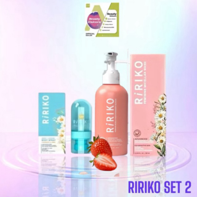 RIRIKO SET รีรีโกะเซ็ท 2 ผลิตภัณฑ์ทำความสะอาดจุดซ่อนเร้น กลิ่นใหม่ 🍓สตรอเบอรี่🍓 +ริริโกะ สเปรย์