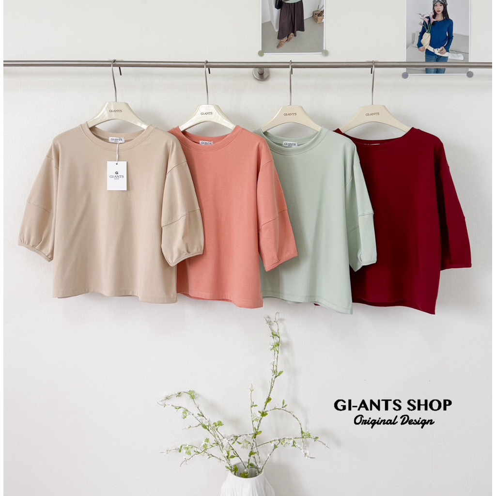 GI-ANTS (GI-433) เสื้อยืดคอกลมแขน5ส่วน  เนื้อผ้าcottonผ้าหนา นุ่ม ใส่สบาย 🌈🧸