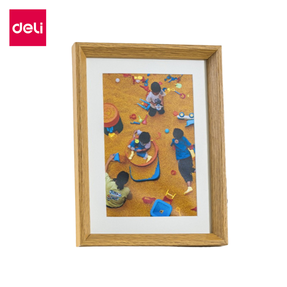 Deli กรอบรูป กรอบรูปมินิมอล 4 x 6 นิ้ว 5 x 7 นิ้ว 6 x 8 นิ้ว และA4 แบบตั้งและแขวน พร้อมกระจกใส ตกแต่งผนัง Photo Frame