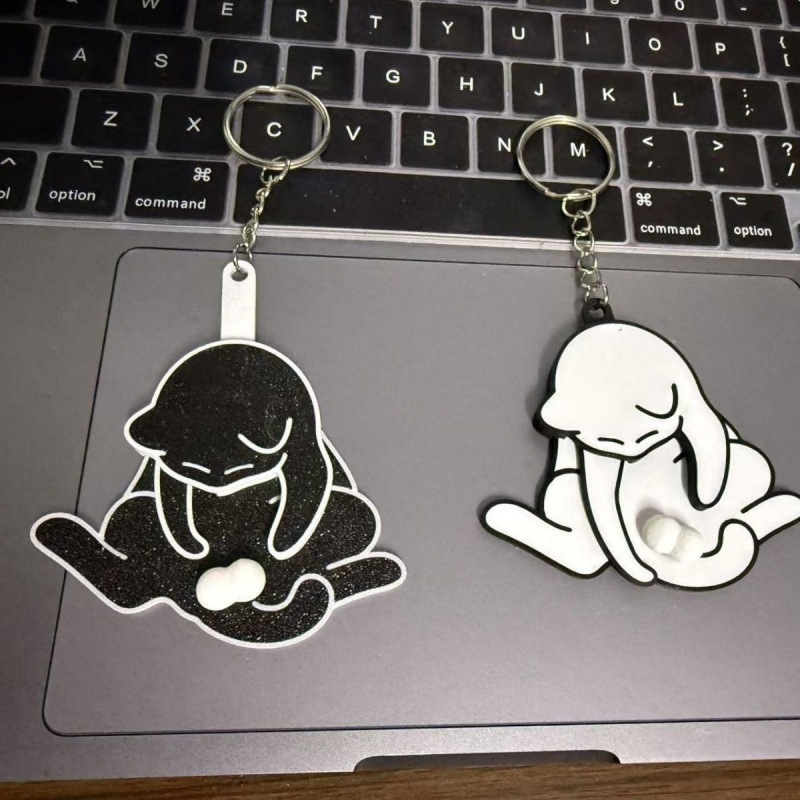 สร้างสรรค์ดึงเล่นไข่แมวพวงกุญแจน่ารักตลกหมุนได้อะคริลิกระเป๋าจี้ตกแต่งของขวัญเพื่อน - รูปที่ 6