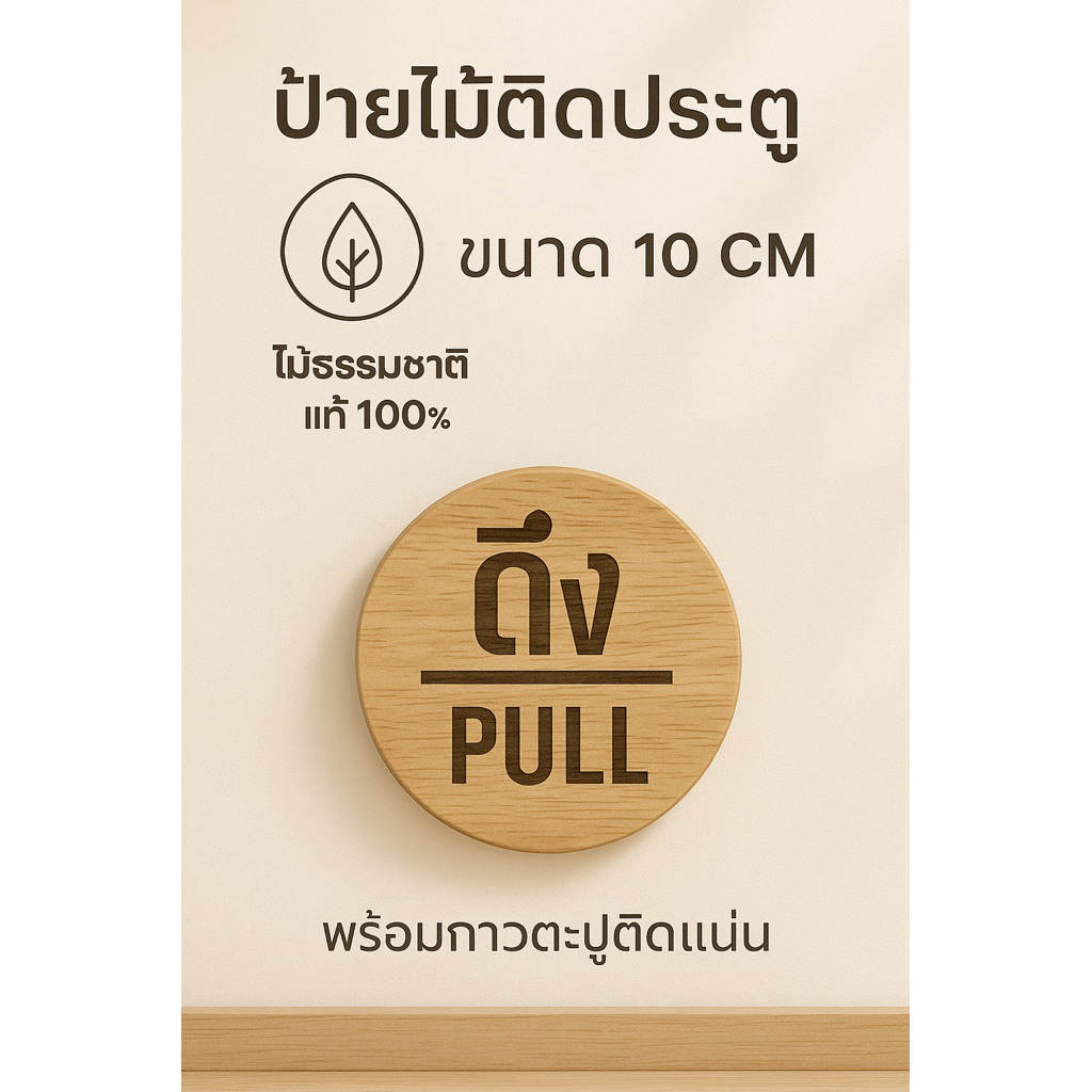 ป้ายไม้ติดประตู (PULL / PUSH / SLIDE)