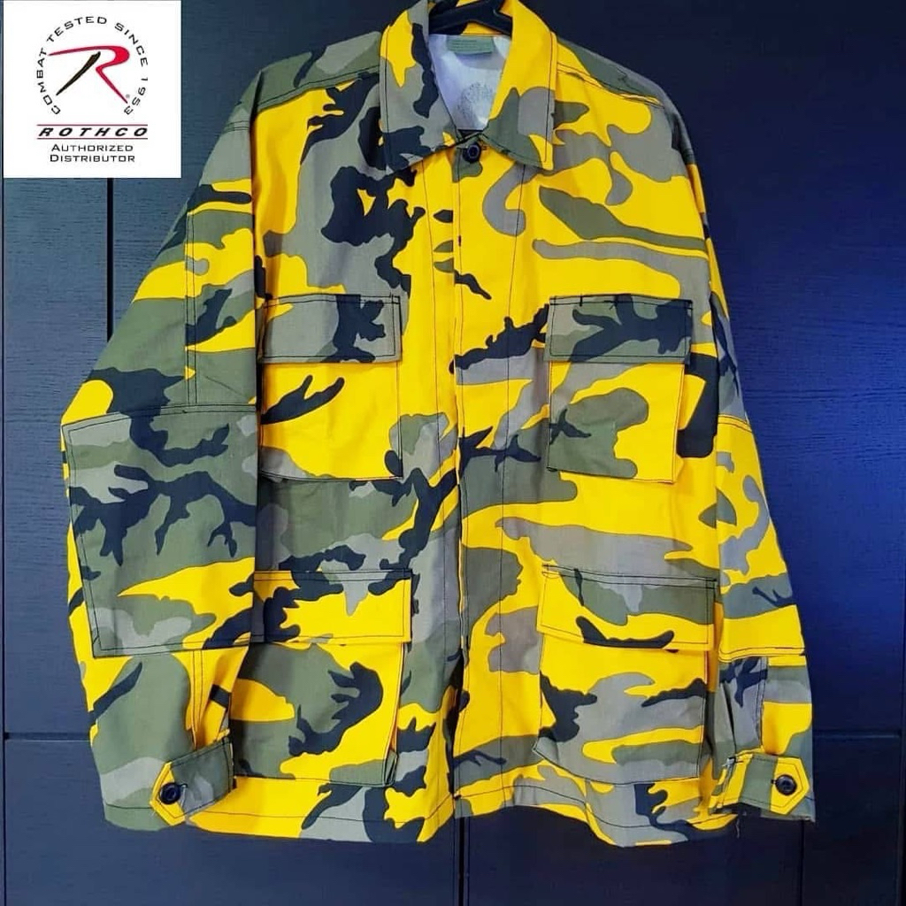🔥🧥🔥Original ROTHCO Color Stinger Yellow Camo BDU Jacket (Large Regular) อก 41"(P) - 45"(P) Condition