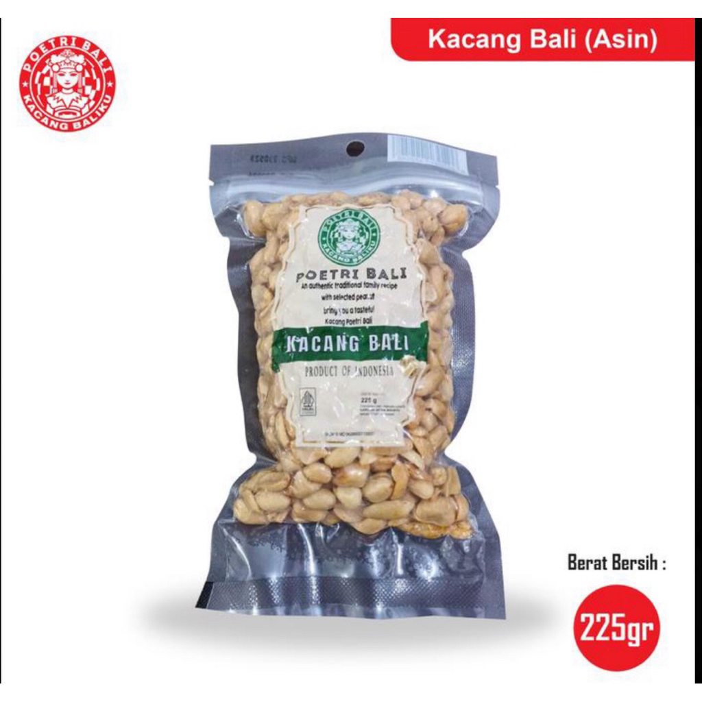 Indonesia Kacang Bali Asin Poetri Bali 225 gram / Poetri Bali Salted Balinese Peanuts