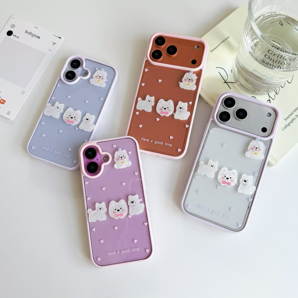 เคสใสสกรีนลายการ์ตูน กล้องหัวการ์ตูนเกาะ เคสไอโฟน 11'12'13'14'15'16'pro'max for iPhone 17 Pro max 16plus 15Promax ip 17