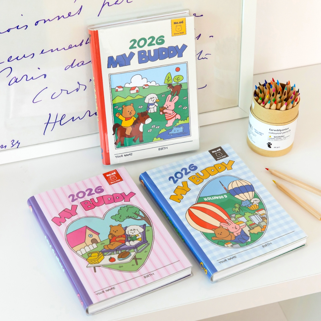 2026 My Buddy Diary ไดอารี่รายสัปดาห์มายบัดดี้ ลิขสิทธิ์แท้ Dailylike – [weekly] - (FREE Sticker!)