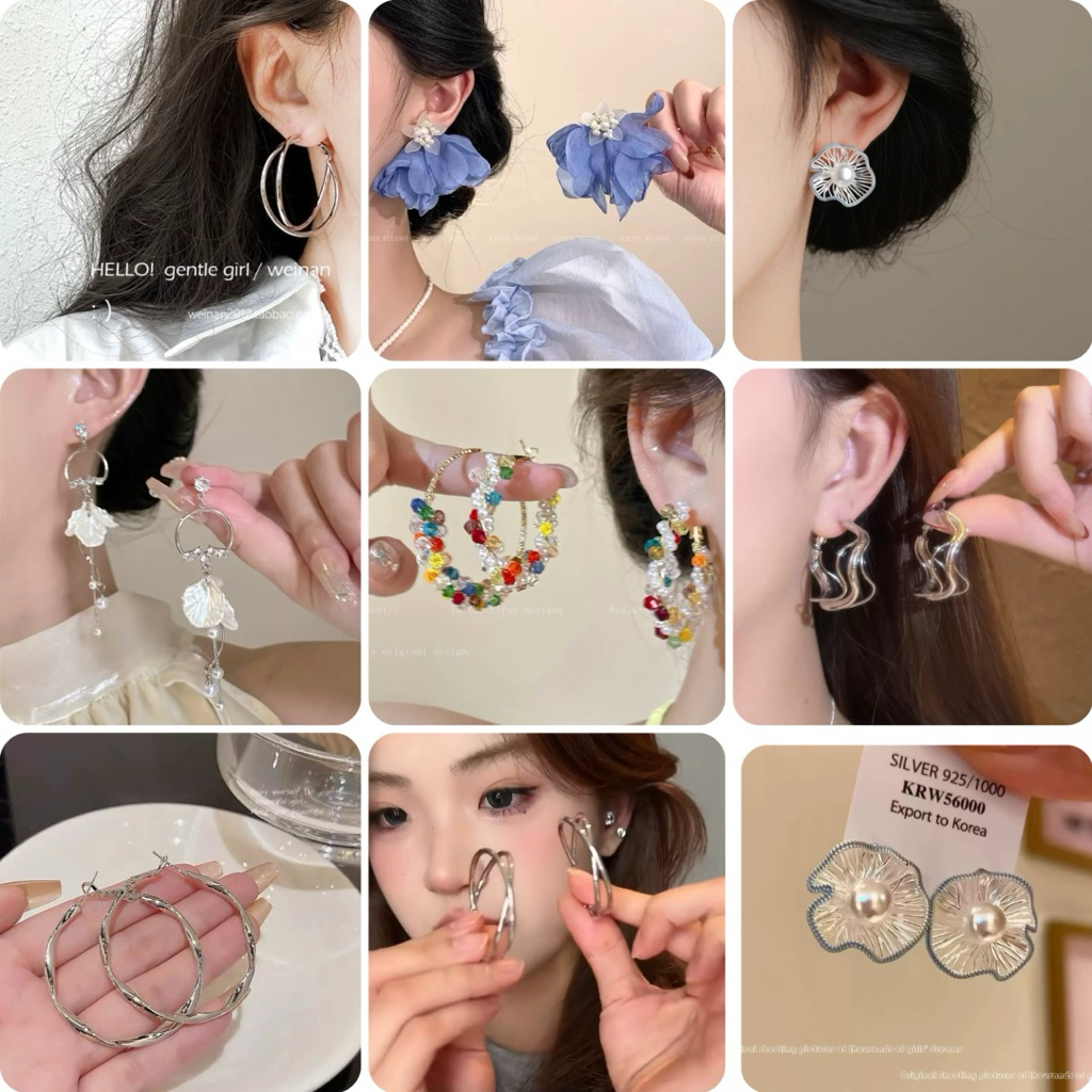 ซีรีส์ลายต่างหูวงกลมขนาดใหญ่สุดวิจิตร ซีรีส์ลายดอกไม้