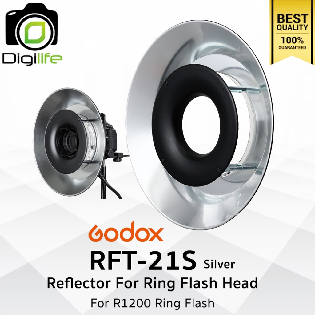 Godox Reflector RFT-21S Silver 38 cm. / 15 inch For Godox Ring Flash Head R1200 - Digilife Thailand