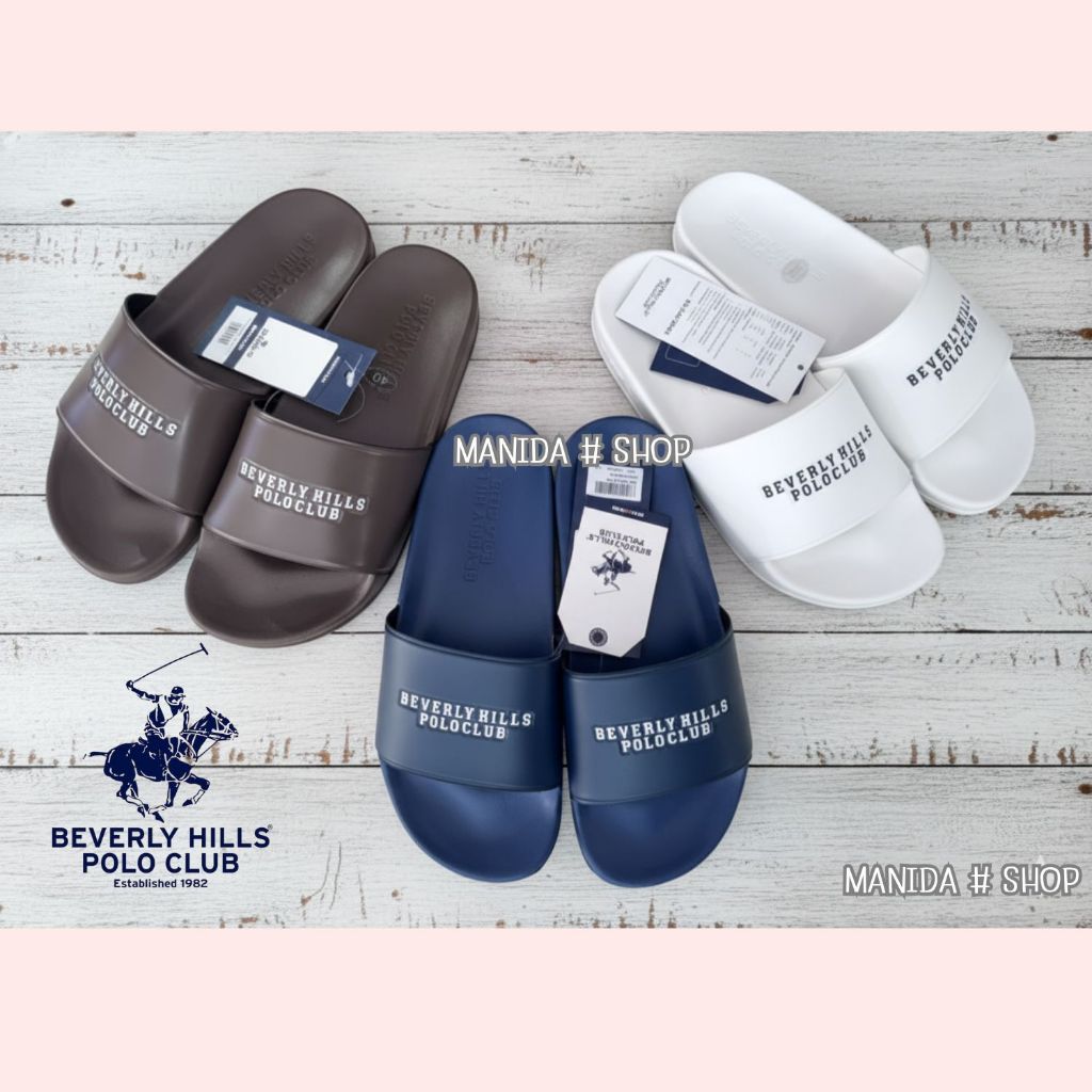 🐻New collection ผลิต ตค. 2568🌈✨ ราคาเต็ม 1290 บาท- รองเท้าแตะผู้ชาย Beverly hills polo club แท้ รุ่นใหม่สำหรับผู้ชาย