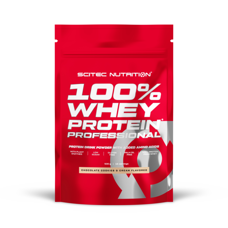 SCITEC NUTRITION Professional Whey Protein 500g High-Quality Sports Nutrition Powder with Enzymes,Chocolate Cookie&Cream