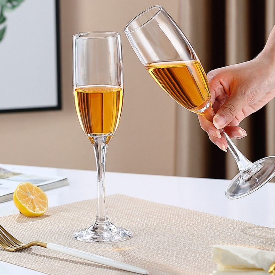 พร้อมส่ง แก้วแชมเปญใส CHAMPAGNE แก้วไวน์ขาว สวยหรูหรา ขนาด185 ml