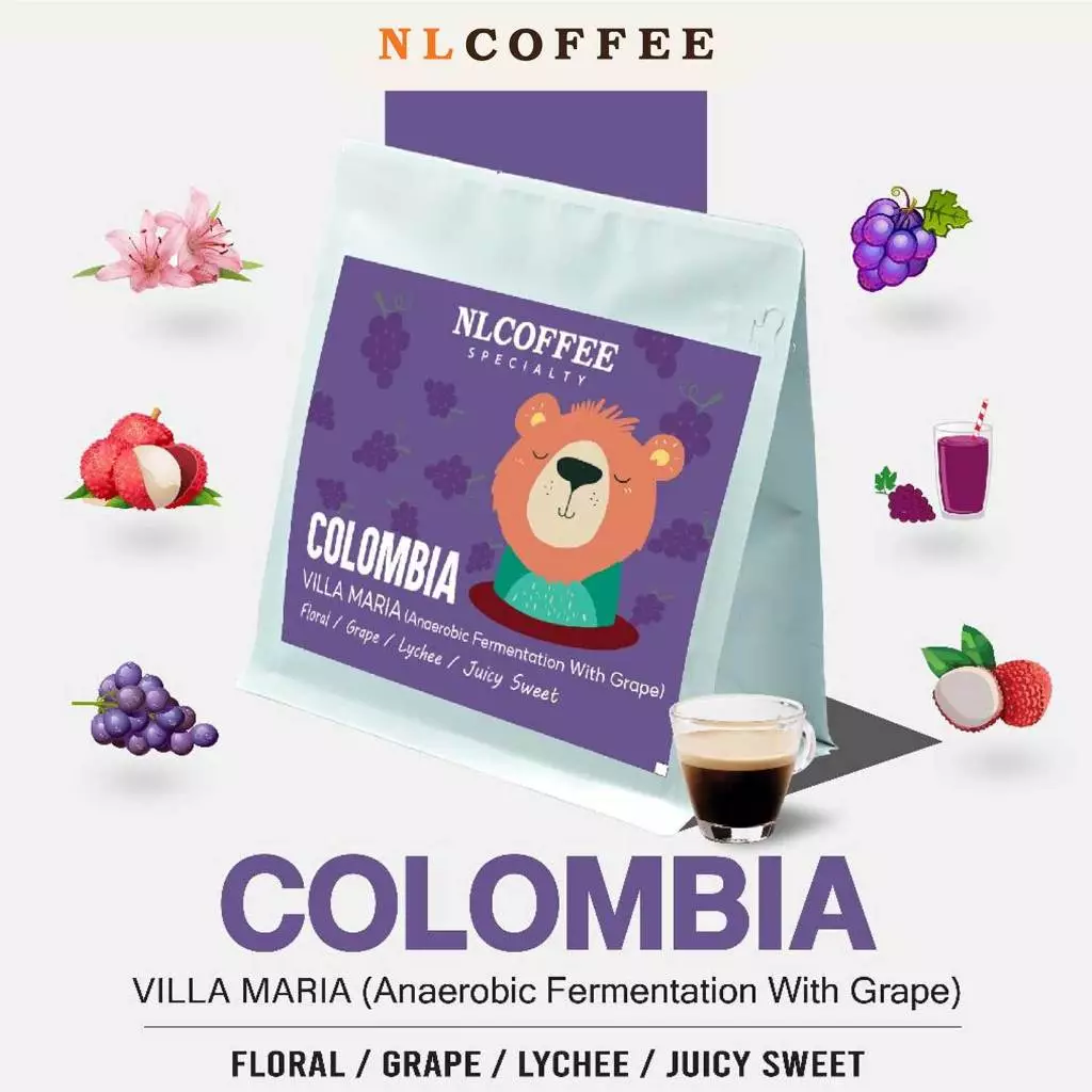 NLCOFFEE เมล็ดกาแฟ Colombia Villa Maria (Grape) 200g〚ɴʟᴄᴏғғᴇᴇ sᴘᴇᴄɪᴀʟᴛʏ〛