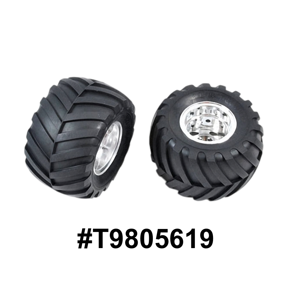 TAMIYA AM 9805619 REAR TIRES/WHEELS for Wild Willy 2 (L&R, 1Pc Each) G6-01 GF-01 WR-02