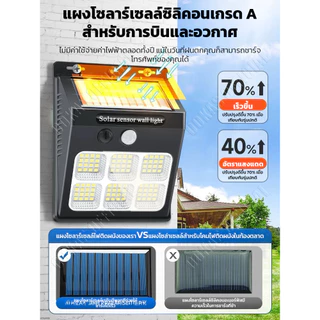 OOKAS โคมไฟติดผนัง LED ไฟเซ็นเซอร์ ไฟโซล่าเซลล์ กันน้ำกันฝนIP67 ตกแต่งสวนกลางแจ้ง เปิดปิดอัตโนมัติ