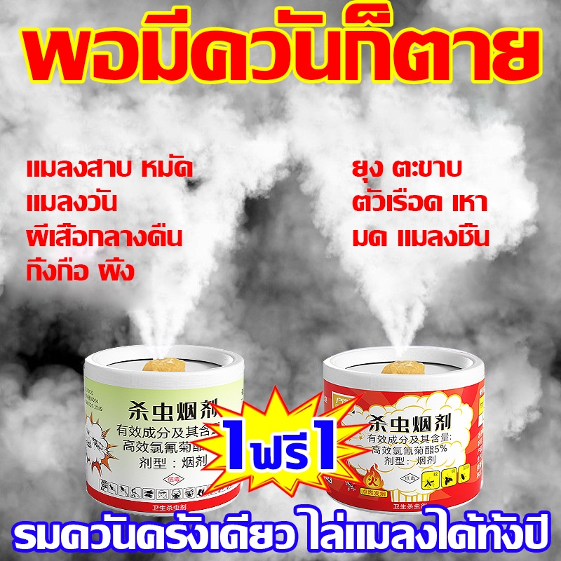จุด1ครั้ง10ปีไร้แมลง ควันไล่แมลง กำจัดแมลงสาบ หมัด แมลงวัน ตัวเรือด ยุง และแมงมุม หนู งูปลวก ควันไล่ยุง ยาฆ่าแมลง
