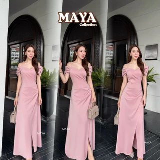 s m l xl 2xl 3xl ชุดไปงานแต่ง สีชาเขียวมาใหม่ G139 ชุดออกงาน ราตรีเพื่อนเจ้าสาว เสริมฟองน้ำ