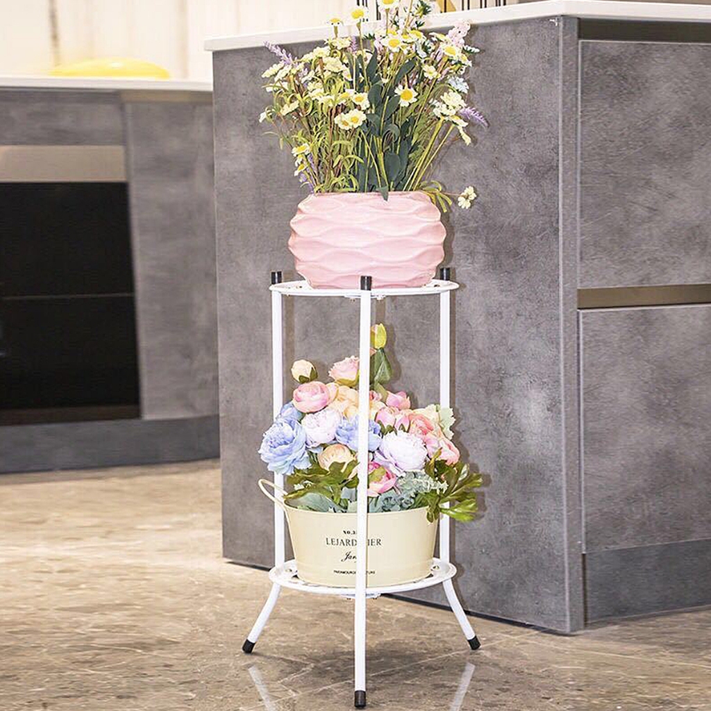 ขาตั้งกระถาง ชั้นวางดอกไม้ระเบียง ชั้นวางกระถางต้นไม้ 2 ชั้น ขาตั้งกระถางดอกไม้เหล็ก เหล็กดัด  รับน้ำหนักได้มาก - รูปที่ 7