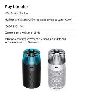 Dyson HushJet ™ Purifier Compact (White/Silver) เครื่องฟอกอากาศ ไดสัน สีขาว