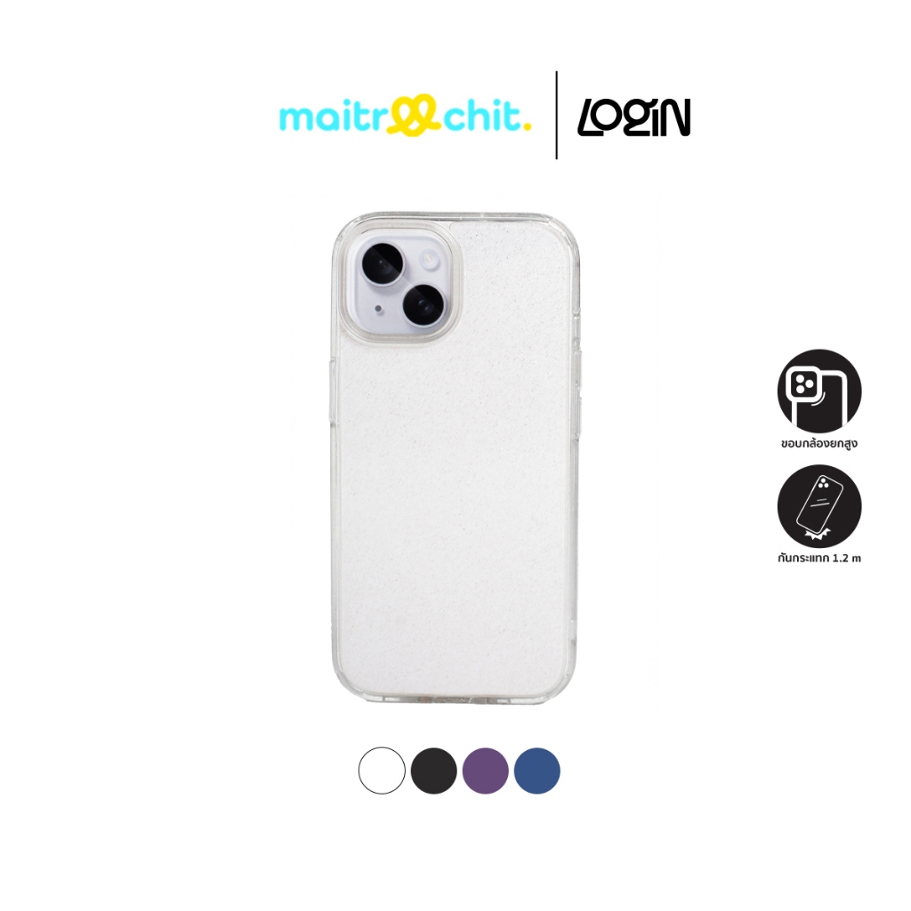 Login รุ่น Glitter เคสสำหรับ iPhone 15 / 15 Plus / 15 Pro / 15 Pro Max