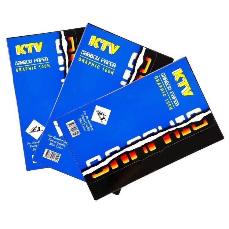 [ออกใบกำกับภาษีได้]  กระดาษคาร์บอน กราฟฟิค KTV (100 แผ่น/กล่อง) น้ำเงิน / ดำ