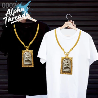 🚚BKK จัดส่งตลอด 24 เสื้อยืดสกรีนลาย " สร้อยพระ 1 องค์ " เสื้อผู้ชาย สไตล์คลาสสิก เด้ง ใส่สบาย ผ้าคอตตอน COTTON