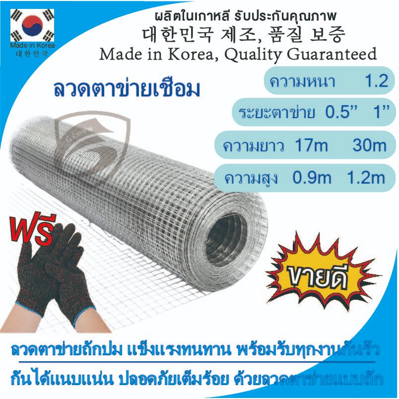 ลวดตาข่ายสี่เหลี่ยม ชุบกัลวาไนซ์ ขนาด 1/2 นิ้ว และ 1 นิ้ว ตาข่ายกรงไก่ ตาข่ายกรงนก ตะแกรงกรงไก่ G รั้วตาข่าย