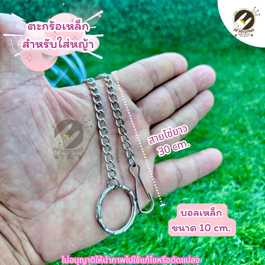 ตะกร้อเหล็ก ตะกร้อลูกบอลโครเมี่ยม สำหรับใส่หญ้า สัตว์เลี้ยงกระต่าย หนูแก๊สบี้ แพรี่ด็อก แบบแขวน พร้อมโซ้แกะกรง (มี2ขนาด) - รูปที่ 2