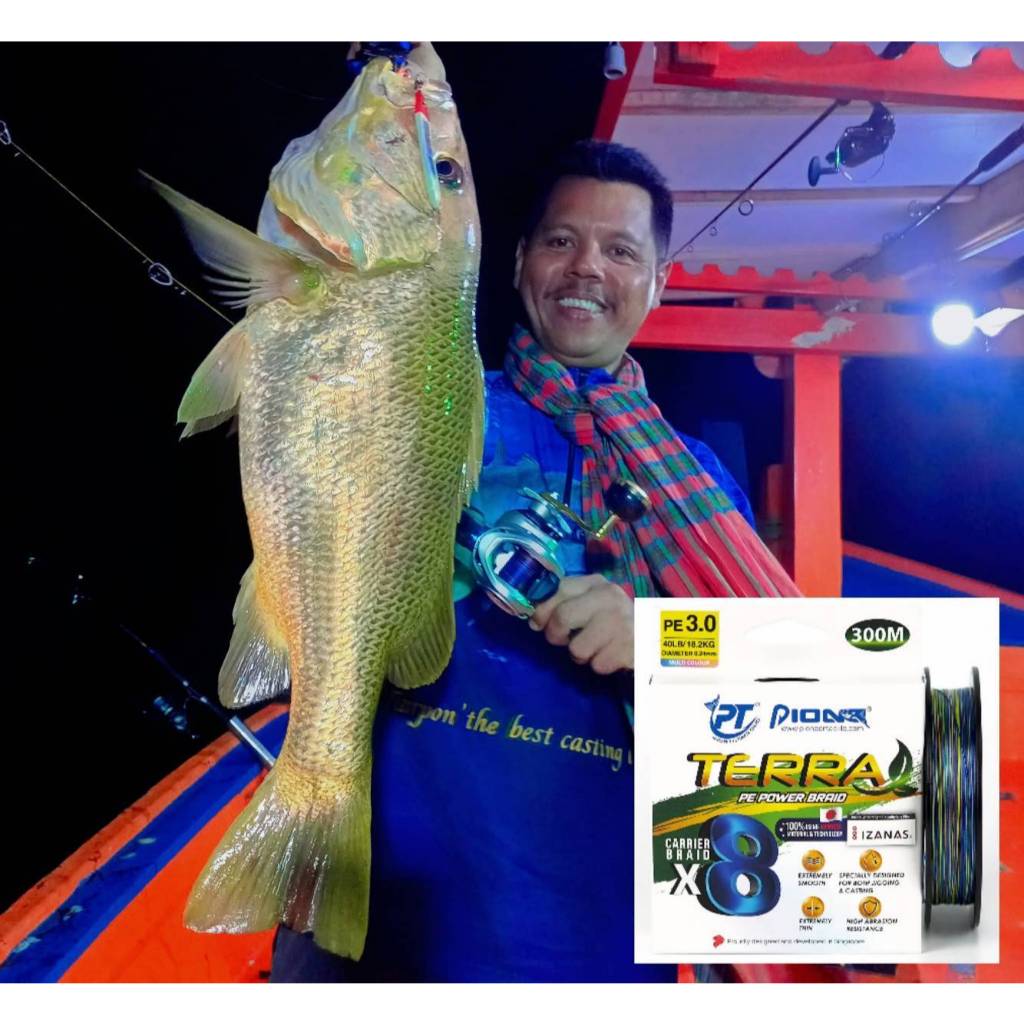 สายพีอี Pioneer Terra X8(ตัวใหม่ล่าสุด) เบอร์1.5-2-3-4 ยาว150-300เมตร ผลิตจากเส้นใยโพลีเอทิลี IZANAS