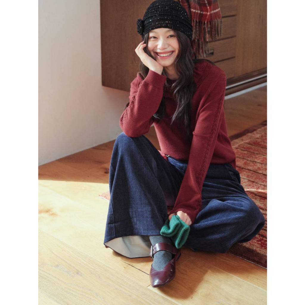 [Preorder] KUOSE : Ruffle Neck Sweater