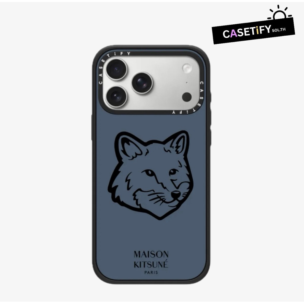 CASETiFY X Maison Kitsune Classic Fox Logo Case - Seine Blue