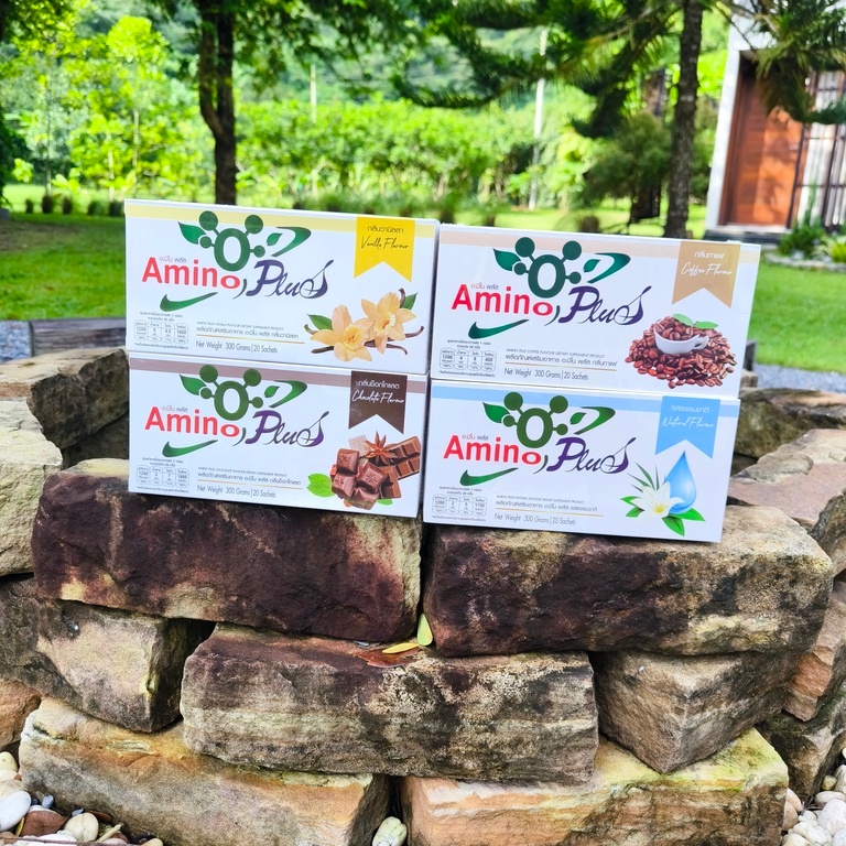 ส่งไวมาก (ใหม่) อะมิโน-พลัส 5กล่อง 100ซอง  Amino Plus อะมิโนพลัส หมอบุญชัย อาหารเสริมกลุ่มโปรตีน