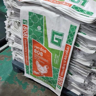 กระสอบใหม่คละลาย 30 กิโล (แพ็คละ 50 ใบ)(มือ1)ใหม่ คละแบบ กระสอบใหม่ระบายอากาศดี พิมพ์ลายด้านเดียว
