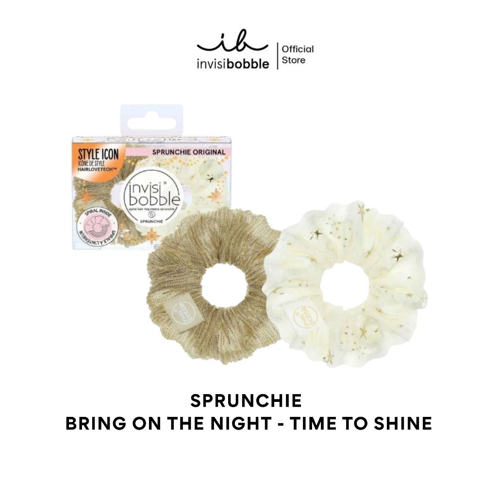 invisibobble ยางรัดผม ผมไม่เป็นรอย รุ่น Sprunchie สี Bring on the Night - TIME TO SHINE (1 กล่องบรรจุ 2 ชิ้น)