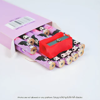 ดินสอ Kuromi 2B Pencil พร้อมยางลบ 3661 Kuromi ลายการ์ตูนน่ารัก สีม่วง แถมฟรี กบเหลา เครื่องเขียนนักเรียน เครื่องเขียน