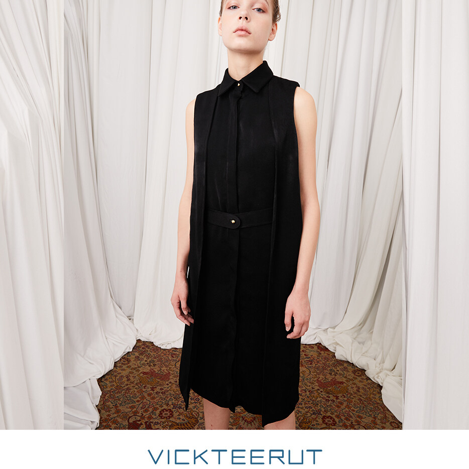 VICKTEERUT Re-Edition Sleeveless Shirt Dress เดรสแขนกุด เดรสเชิ้ต