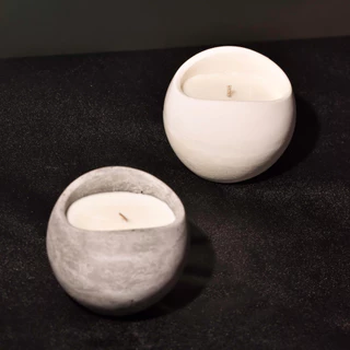Asymmetrical Calm Candle🪨┃เทียนหอมแก้วปูนสไตล์มินิมอล┃110g.┃House of Cil🕯️