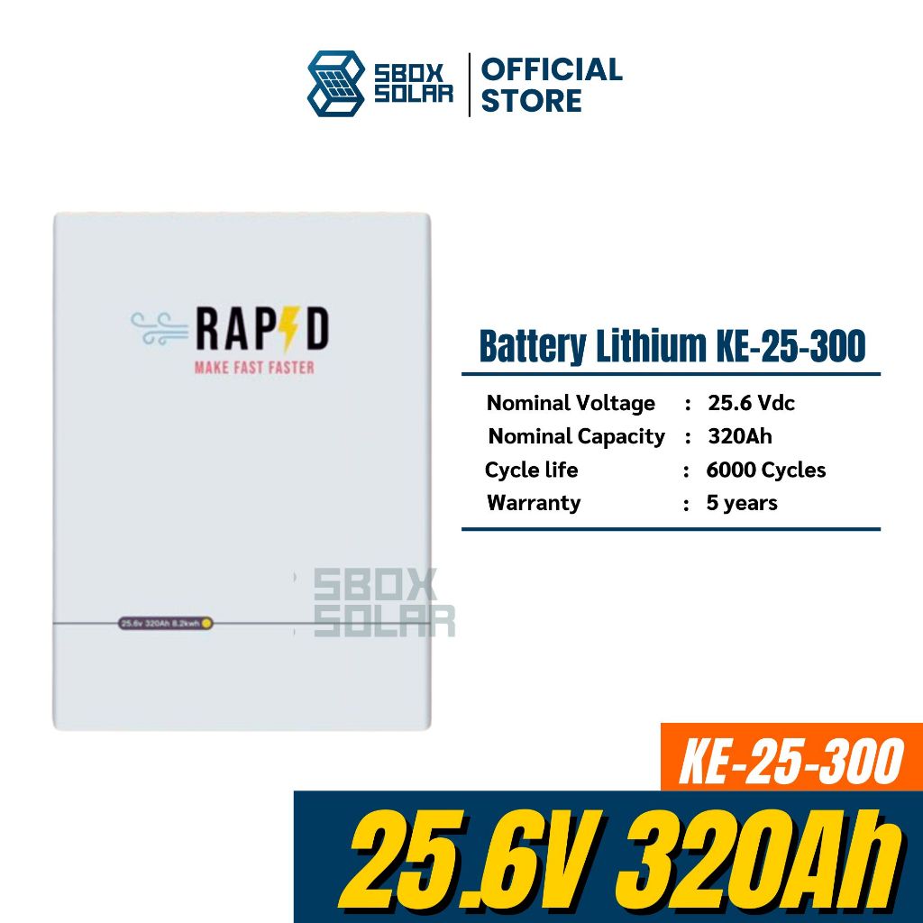 Battery Lithium RAPD 25.6v  320Ah แบตเตอรี่ลิเธียม แบตโซล่าเซลล์ 320Ah  รับประกันศูนย์ 5 ปี