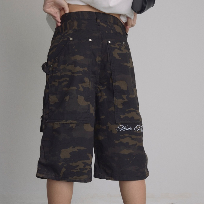 Madememum001 - Jort camo (brown color/green color) กางเกงขาสั้นลายคาโม่ กางเกงจอร์จลายคาโม่