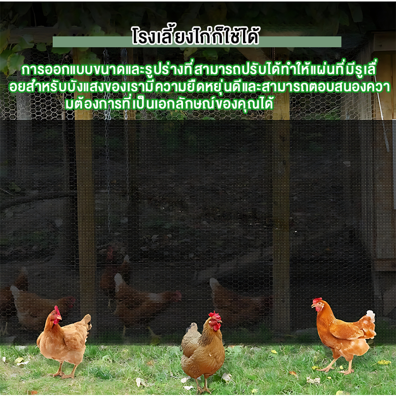 ตาข่ายกรองแสง ตาข่ายบังแดดคุณภาพสูง 50%/70%/90% กว้าง 2 เมตร ป้องกันรังสี UV ใช้ได้กับโรงเรือนเพาะต้นไม้และไซต์งาน - รูปที่ 5