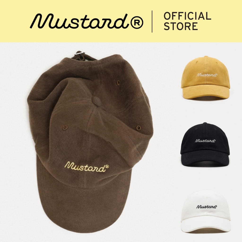 Mustard Logo Hat | หมวกแก๊ปปักโลโก้ ผ้าคอตตอน สัมผัสนุ่มพิเศษ (มีให้เลือก 5 สี)
