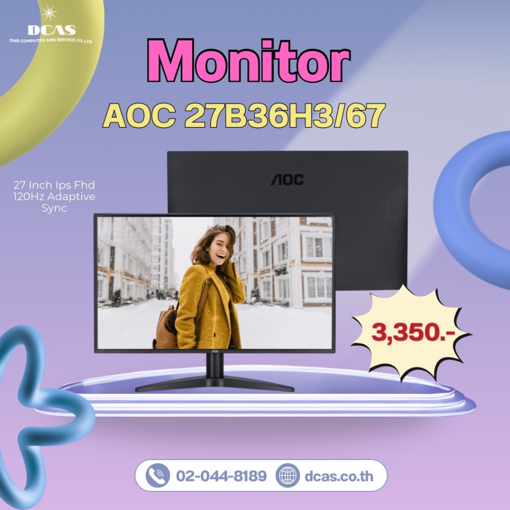 Monitor AOC 27B36H3/67  27 Inch Ips Fhd 120Hz