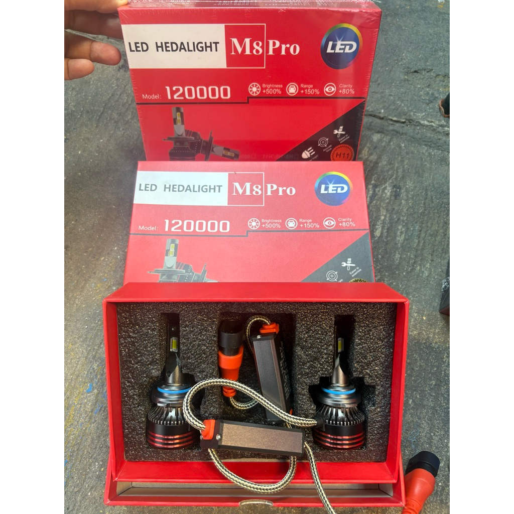 ไฟหน้า Led  M8. Pro ****รับประกัน 1 ปี เต็ม  สว่าง แสงขาว ไม่แยงตา ใส่ได้ทุกรุ่น รถเก๋ง รถกระบะ  ****รับประกัน 1 ปี เต็ม