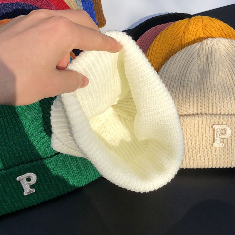 COD🚚เวอร์ชั่นเกาหลี ตัวอักษร P หมวกไหมพรม แฟชั่น อบอุ่น หมวกถัก หมวกกันหนาว สไตล์หวานเย็น-Yanakala - รูปที่ 6