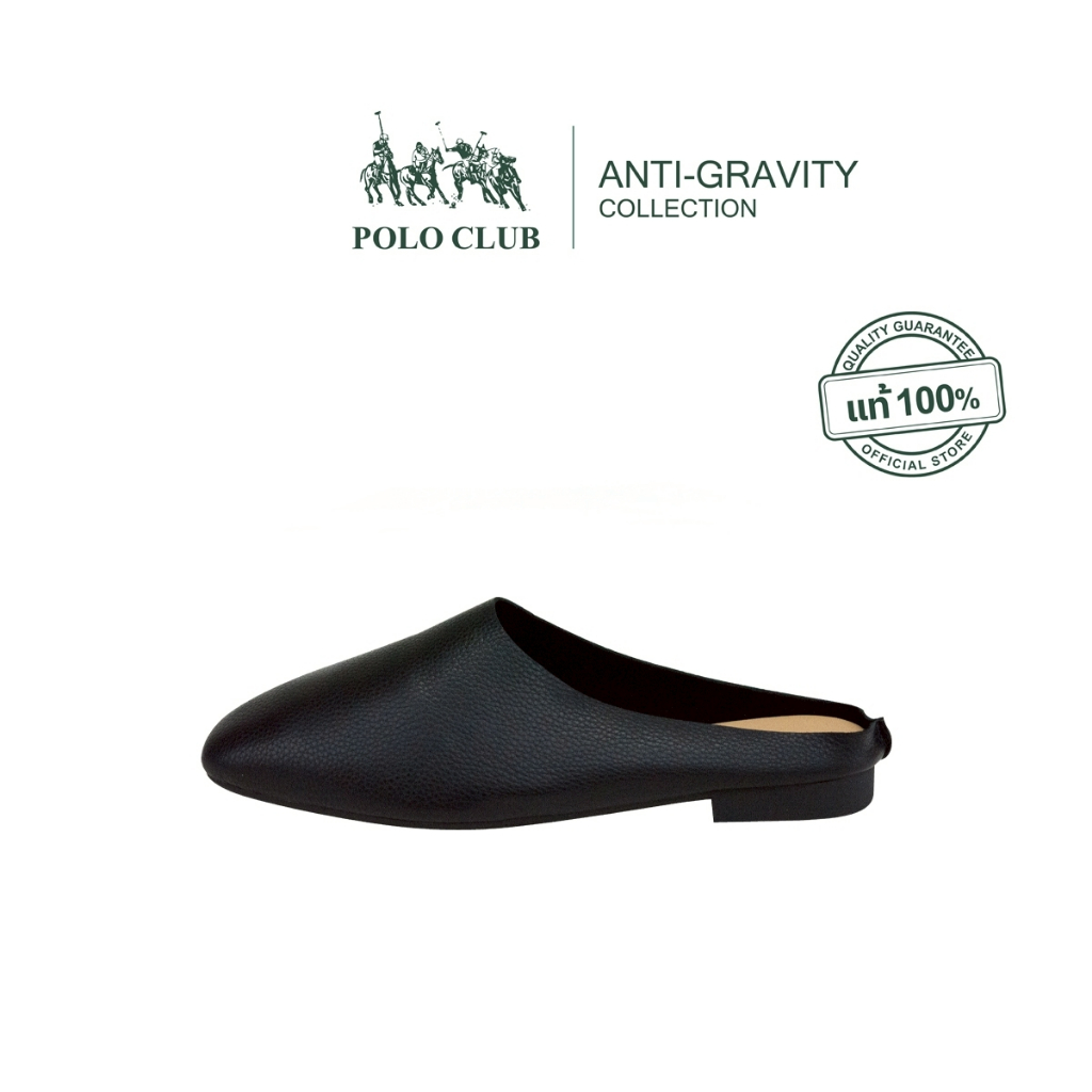 POLO CLUB รองเท้าเปิดส้น รุ่น AG-2012 สีดำ | รองเท้าผู้หญิง สูง 0.5 นิ้ว