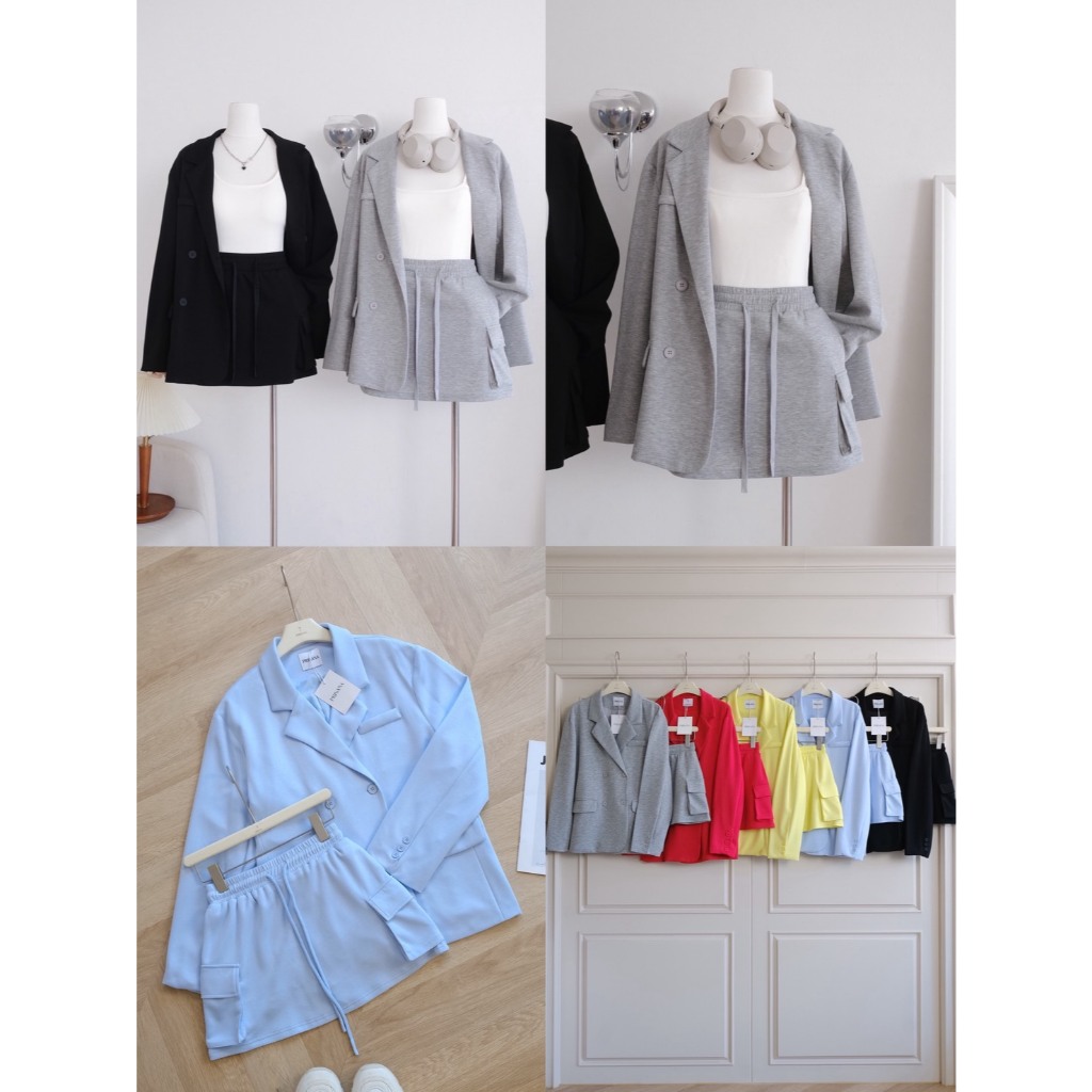 •PRISANA• PSN 80594 เซทเบลเซอร์ + กระโปรงคาร์โก้ ซับในกางเกง ผ้านุ่มเย็น ใส่สบายเวอร์ ๆ เลย