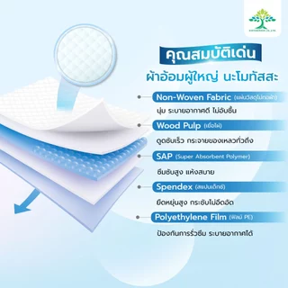 ผ้าอ้อมผู้ใหญ่แบบกางเกง ไซส์ M 1 แพ็ค ซึมซับดี ไม่รั่ว ใส่สบาย Namotassa