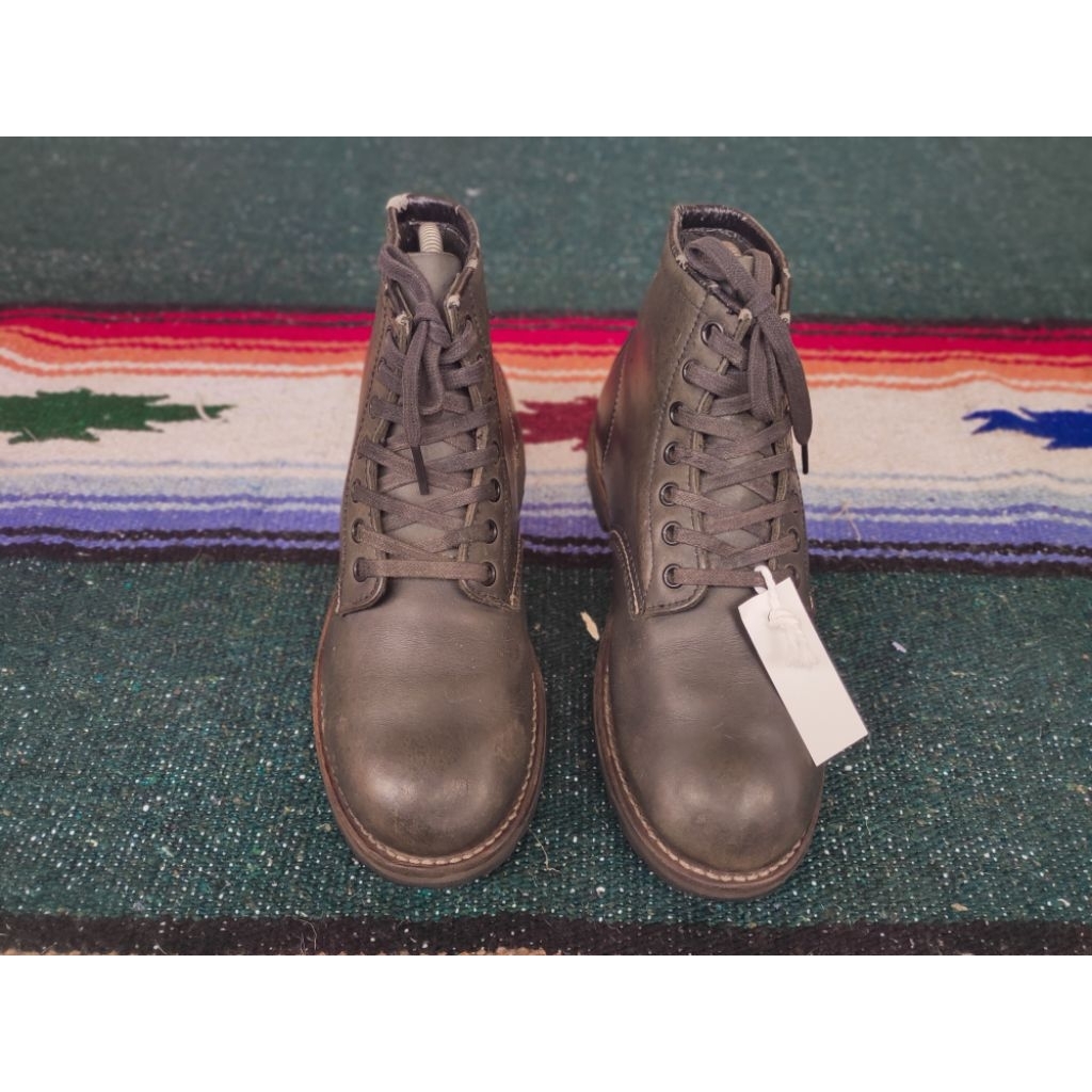 รองเท้าหนังหุ้มข้อ สีดำ HAWKINS เชือกสีดำ 7รู